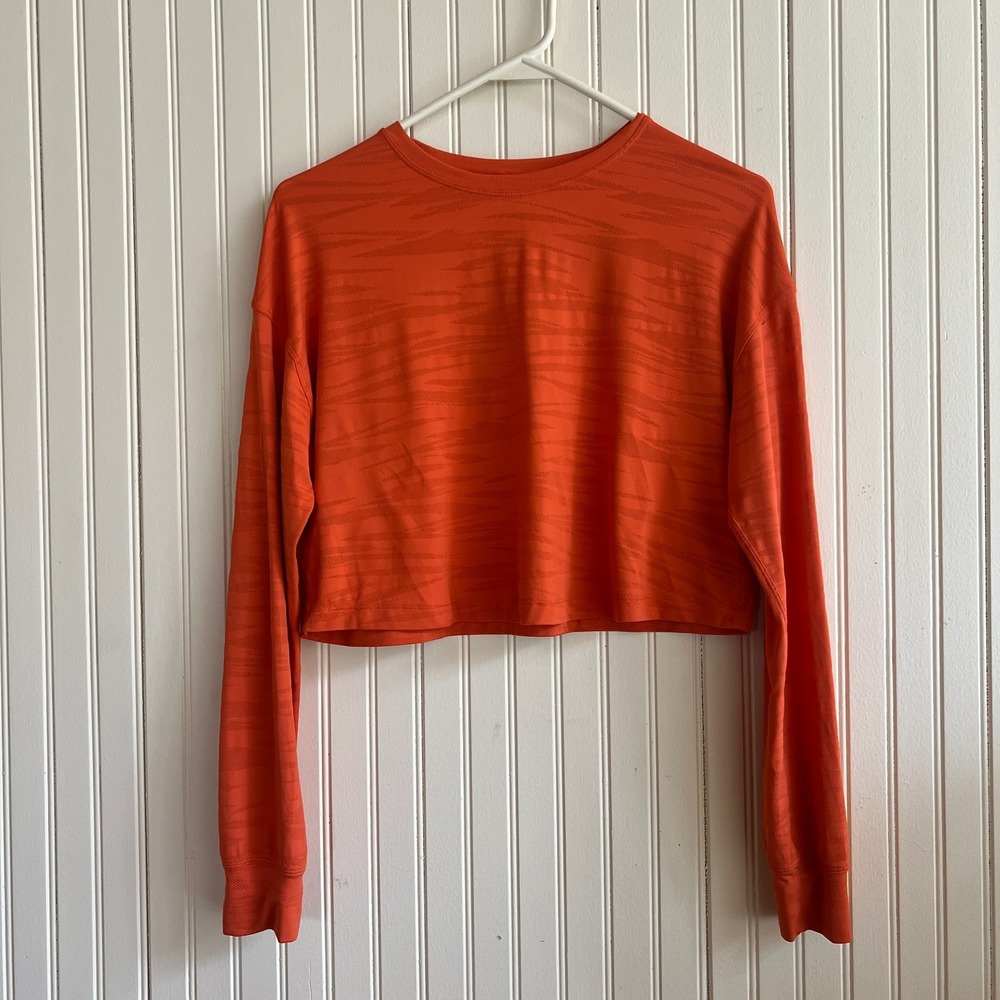 lululemon athletica Cropped Long Sleeve Tee in Bright Orange - Picture 2 of 13